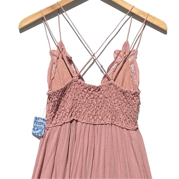 NWT FREE PEOPLE ONE Women’s Adella Maxi Dress Rose size small SOLD OUT size s - Picture 8 of 8